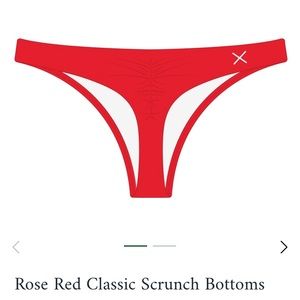 Rose Red Classic Scrunch Bikini Bottoms.